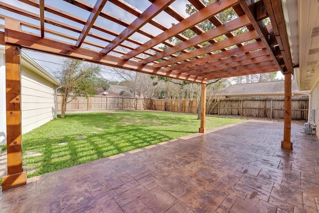 view of patio / terrace featuring a pergola