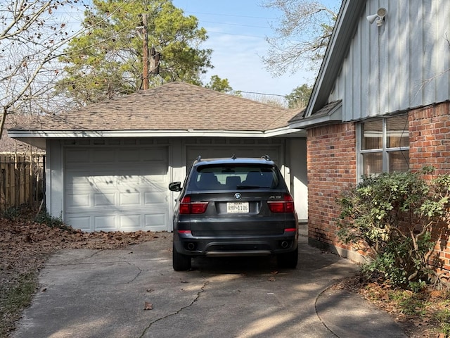 view of property exterior with a garage