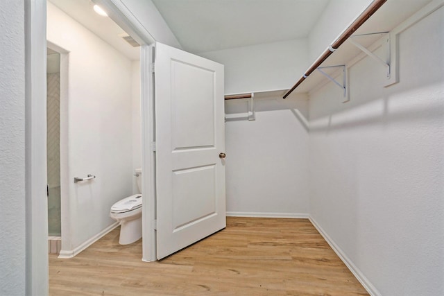 spacious closet with light wood-type flooring