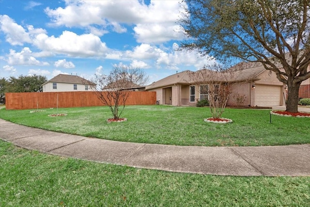 view of yard with a garage