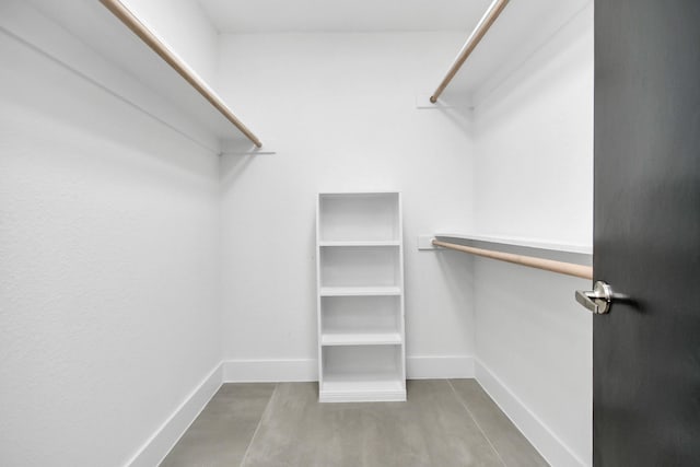 spacious closet with hardwood / wood-style flooring