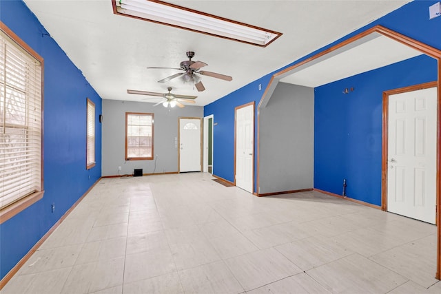 empty room with ceiling fan