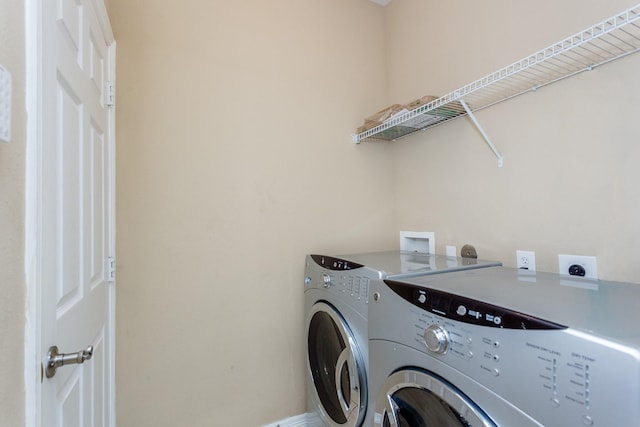 laundry area featuring washer and dryer