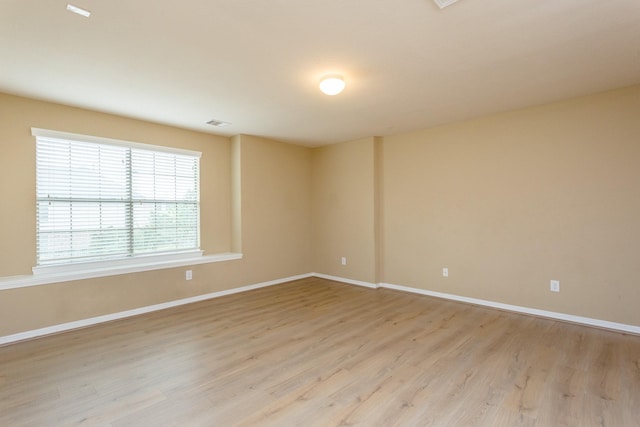 empty room featuring light wood-type flooring