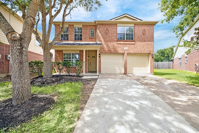 view of front of house with a garage