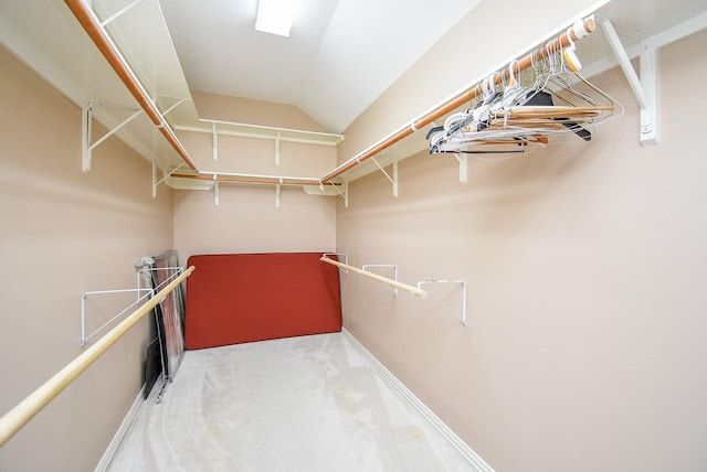 spacious closet with vaulted ceiling