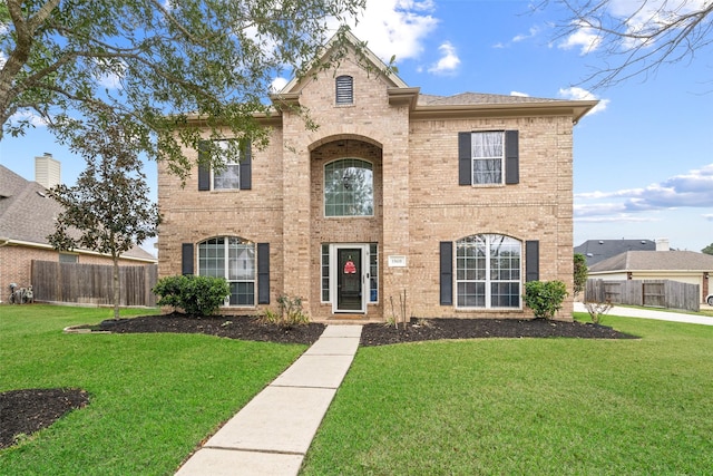 view of front of home with a front yard