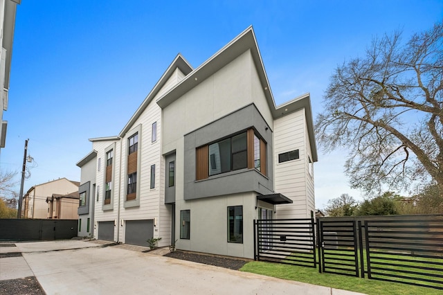 exterior space featuring a garage