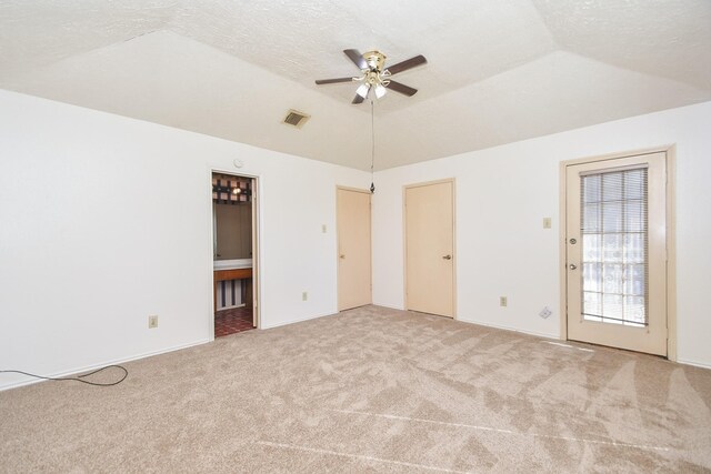 1478 Willow Wisp Dr, Missouri City, TX 77489 - empty room with ceiling fan, carpet flooring, and lofted ceiling