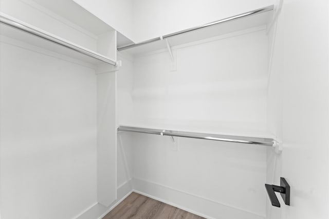 walk in closet featuring hardwood / wood-style flooring