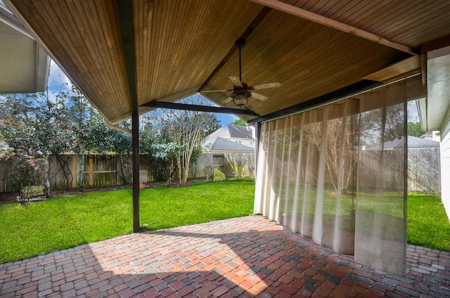 view of patio / terrace with ceiling fan