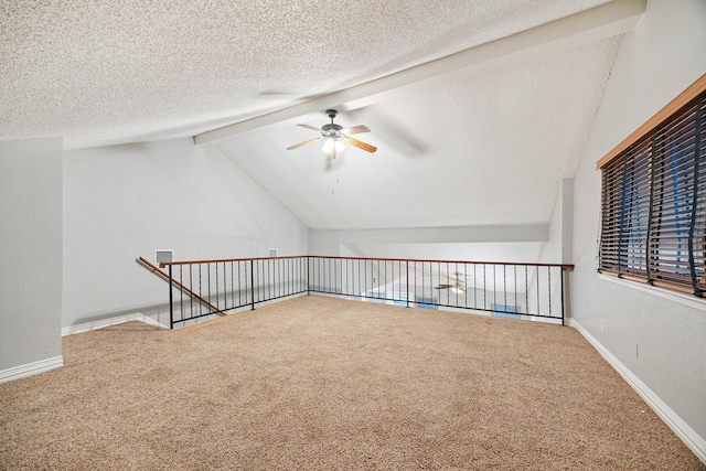 22403 Elsinore Dr, Katy, TX 77450 - empty room featuring a ceiling fan, carpet, and a textured ceiling