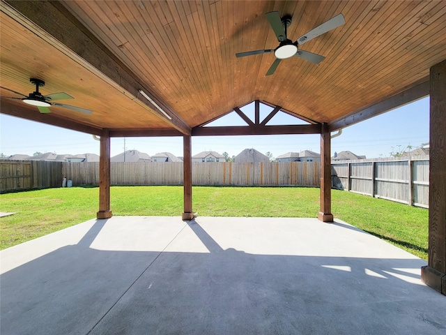 view of patio / terrace featuring ceiling fan