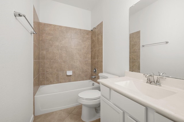 114 Kohen Ct, Montgomery, TX 77316 - bathroom with vanity, toilet, bathtub / shower combination, and tile patterned flooring