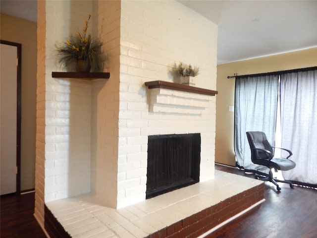 living room with wood-type flooring