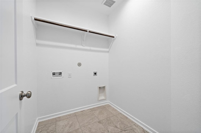 washroom with hookup for a gas dryer, washer hookup, and hookup for an electric dryer