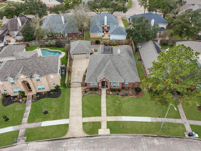 bird's eye view with a residential view