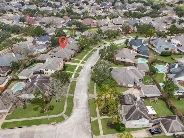 bird's eye view with a residential view