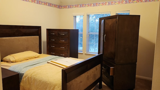 bedroom with multiple windows