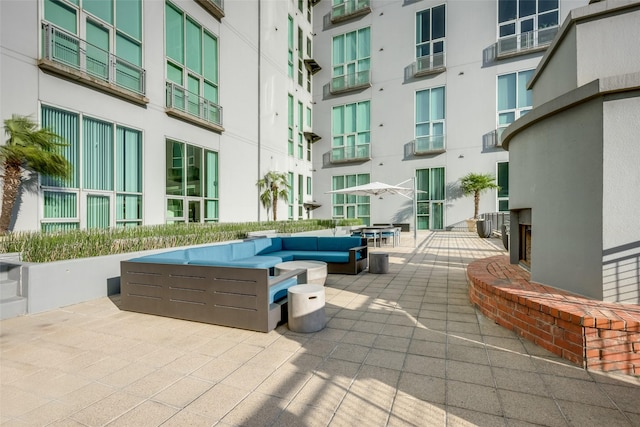 view of patio / terrace featuring an outdoor hangout area