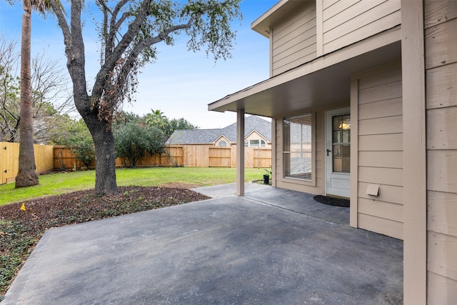 view of patio with a fenced backyard