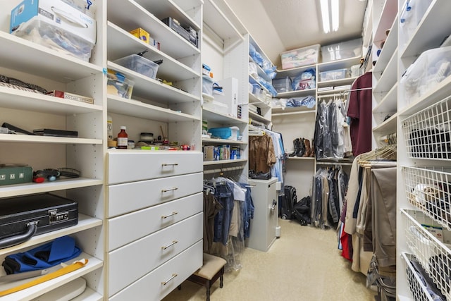 view of walk in closet