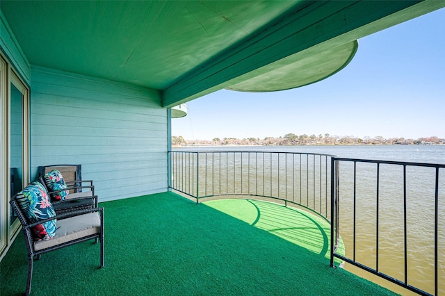 balcony with a water view