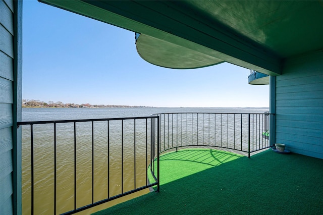 balcony with a water view