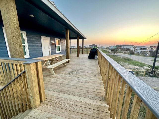 view of deck at dusk