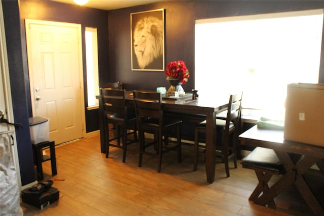 dining area featuring light hardwood / wood-style floors