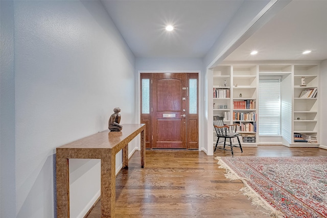 foyer with hardwood / wood-style flooring