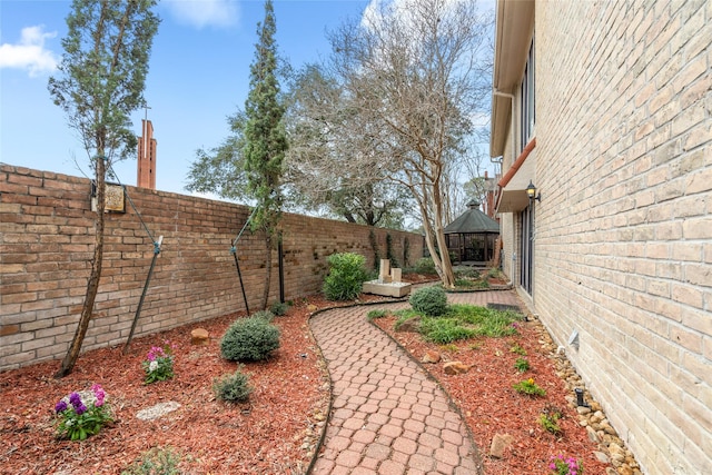 view of yard featuring a gazebo