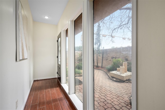 entryway featuring dark hardwood / wood-style floors