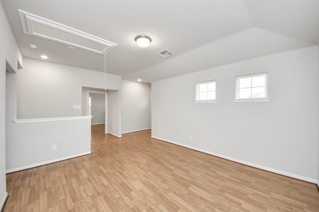 empty room featuring light wood-type flooring