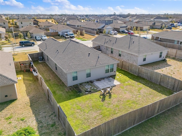 drone / aerial view with a residential view