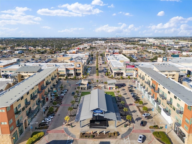 drone / aerial view with a city view