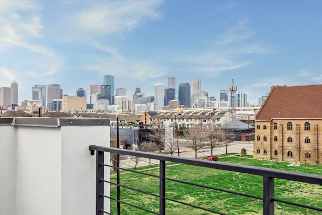 balcony with a city view