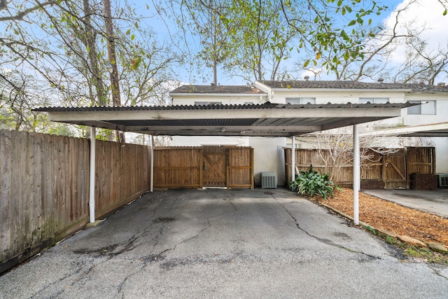 view of parking featuring a carport