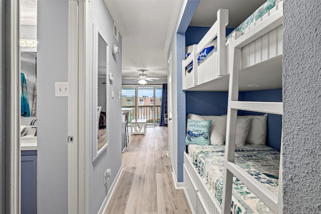 bedroom with light wood-type flooring