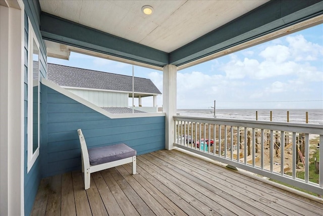2904 Shady Ln, Crystal Beach, TX 77650 - wooden deck featuring a water view