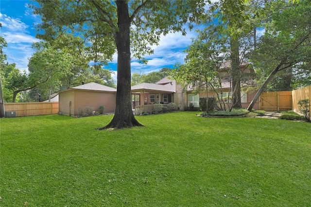 view of yard with fence