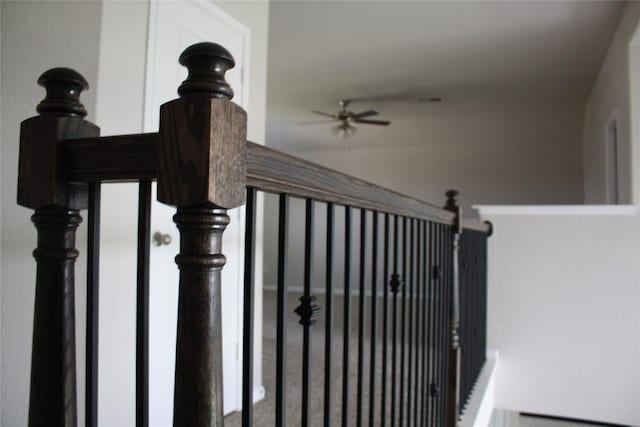 interior details with ceiling fan