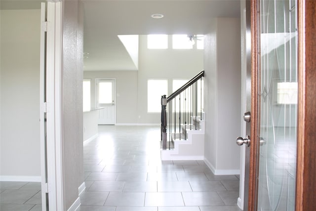 view of tiled foyer entrance