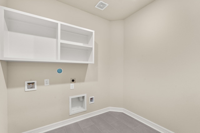 laundry room with hookup for an electric dryer, hookup for a gas dryer, and hookup for a washing machine