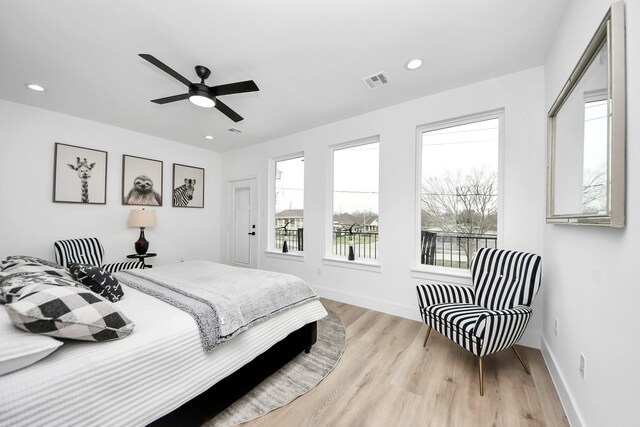 9026 Scott St, Houston, TX 77051 - bedroom with recessed lighting, light wood finished floors, and visible vents