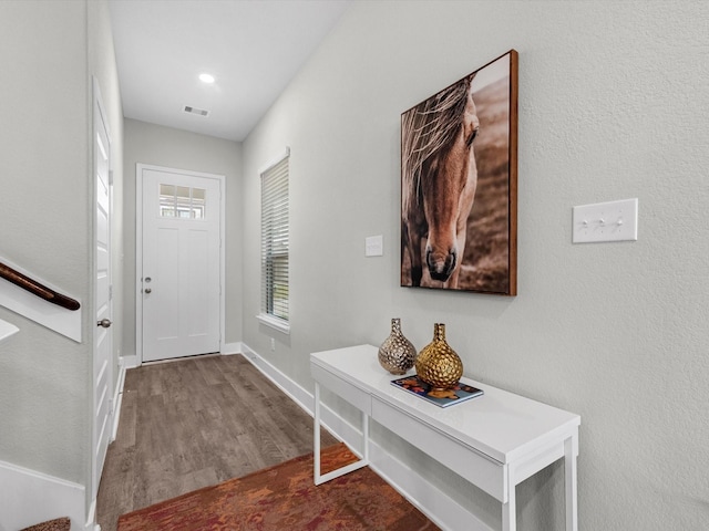 entrance foyer featuring hardwood / wood-style floors