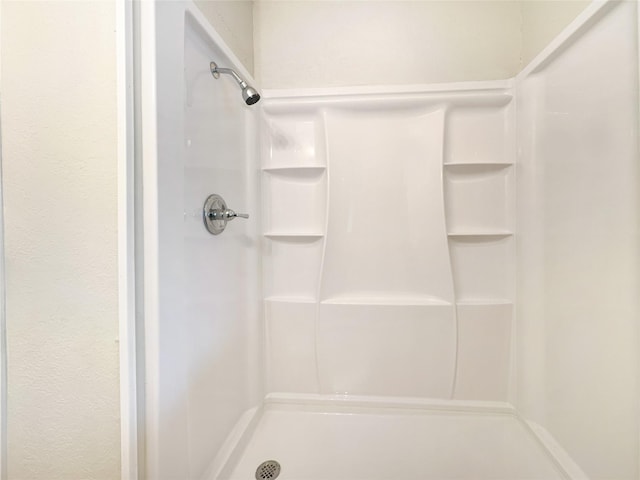 bathroom featuring a shower stall