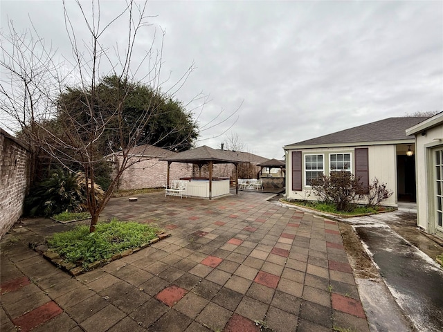 view of patio with a gazebo