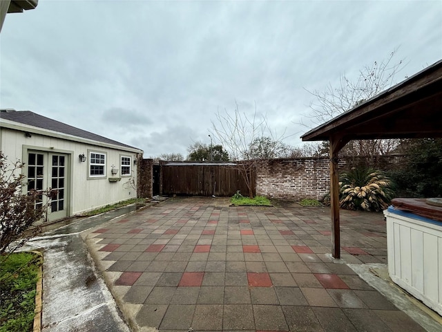 view of patio with french doors