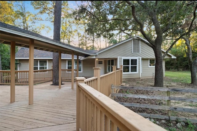 view of deck at dusk